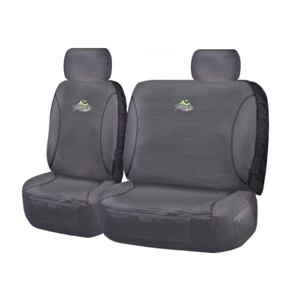 Seat Covers for TOYOTA LANDCRUISER 60.70.80 SERIES 1981 - 2010 SINGLE CAB CHASSIS FRONT BUCKET + _ BENCH CHARCOAL TRAILB