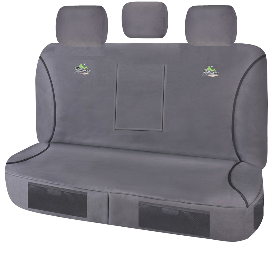 Seat Covers for MITSUBISHI TRITON ML-MN SERIES 06/ 2006 ? 2015 DUAL CAB UTILITY REAR BENCH WITH A/REST CHARCOAL TRAILBLA