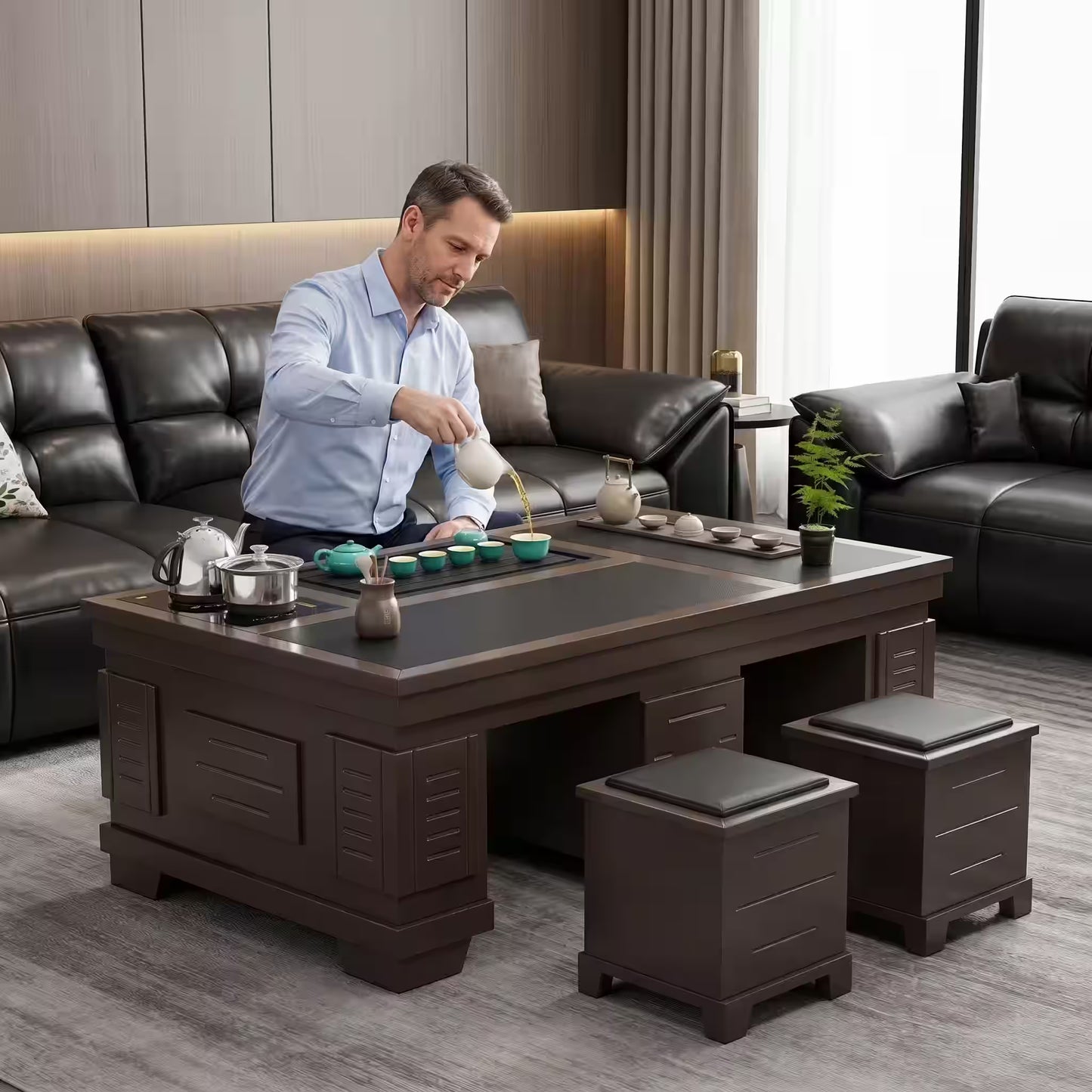1.2m New Chinese Style Walnut Kung Fu Tea Table