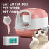 Huge 56cm Cat Litter Box Bundle with Free Pet Comb & 80 Wipes, Hooded Enclosed Potty with Drawer, Anti-Splashing Cat Toilet Cleaning Kit for Big Cats