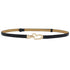 2-Pack Black Adjustable Skinny Belt with Heart Buckle