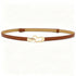 2-Pack Camel-Colour Adjustable Skinny Belt with Heart Buckle