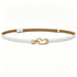 2-Pack White Adjustable Skinny Belt with Heart Buckle