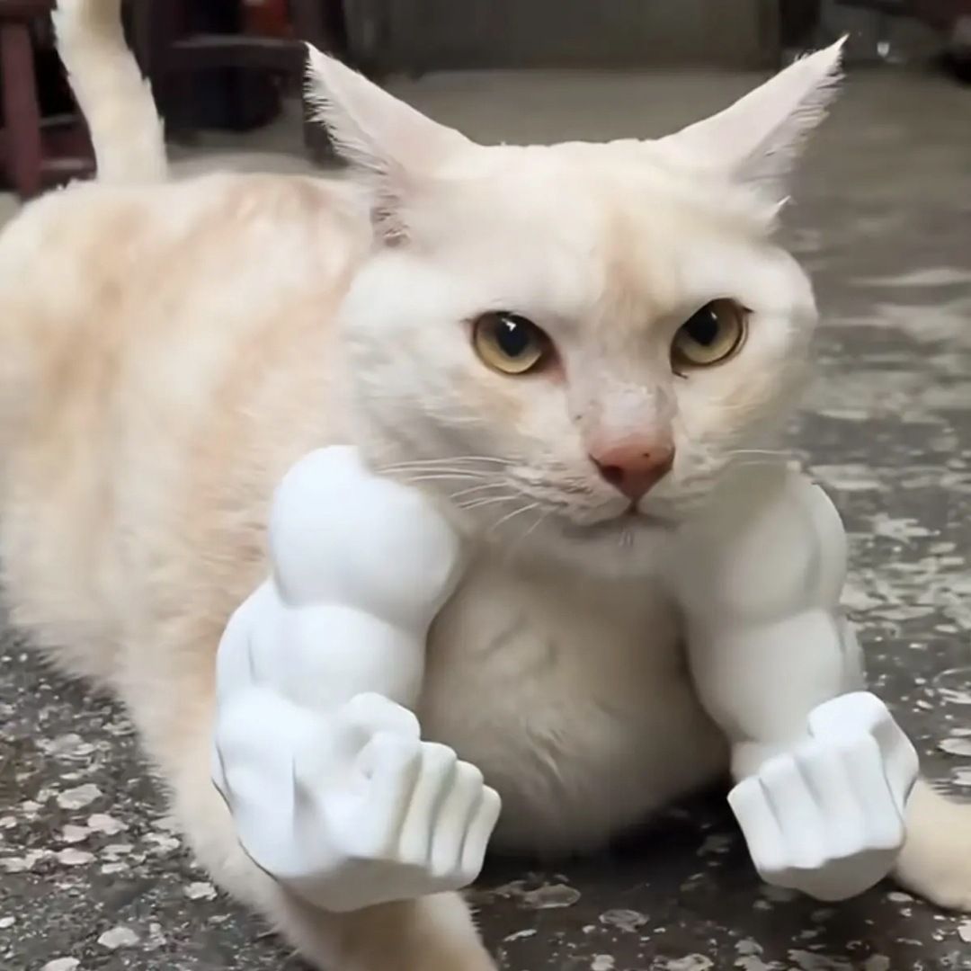 3D printed Hulk Cat Arm White
