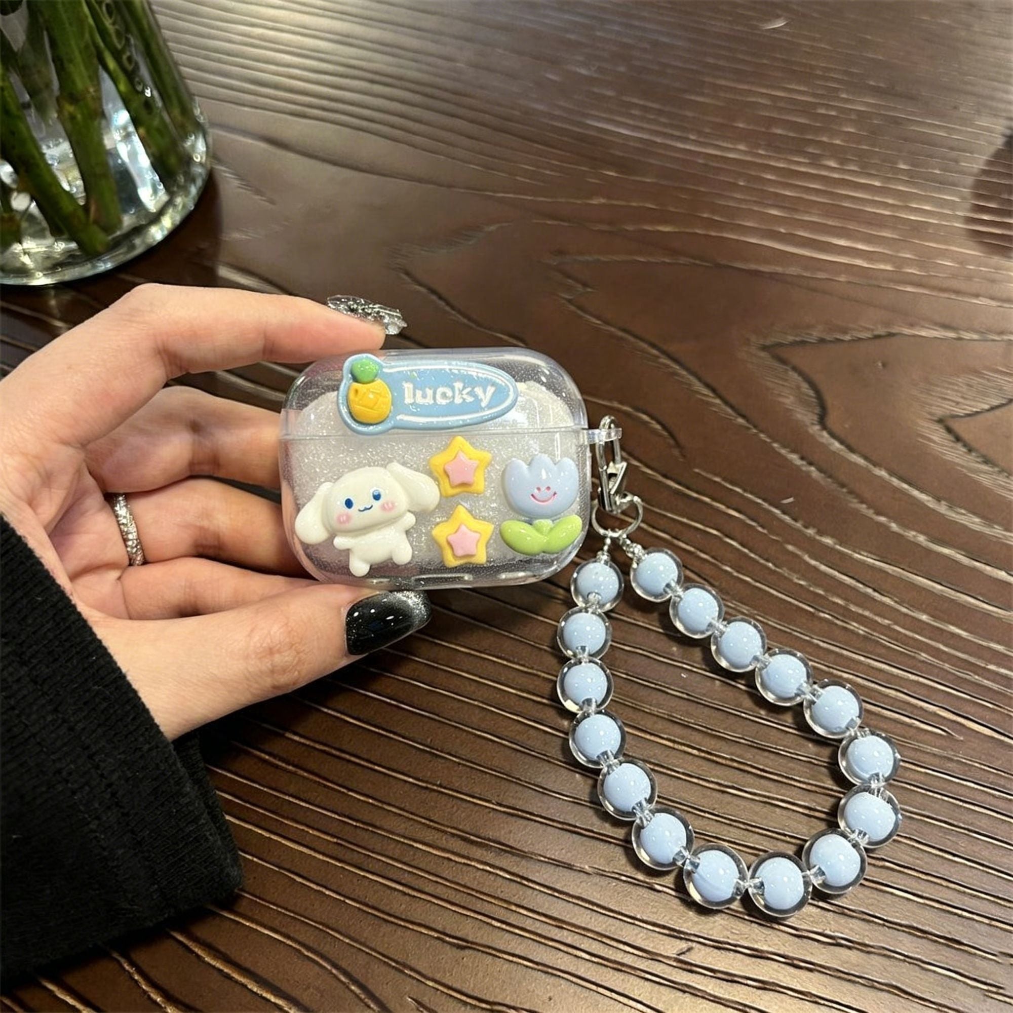 5-Piece Clear Case + Blue Bracelet