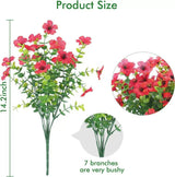 7 Heads 35 Mesh Eucalyptus Violet Red 21 Bunches
