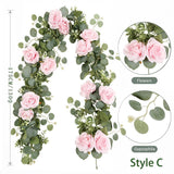 Artificial Eucalyptus Vine pink