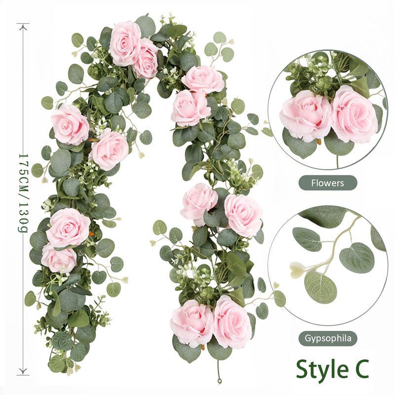 Artificial Eucalyptus Vine pink