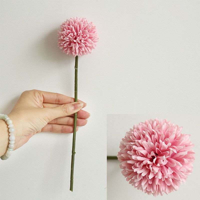 Artificial-flower-Dandelion-ball-pink-1piece-29cm