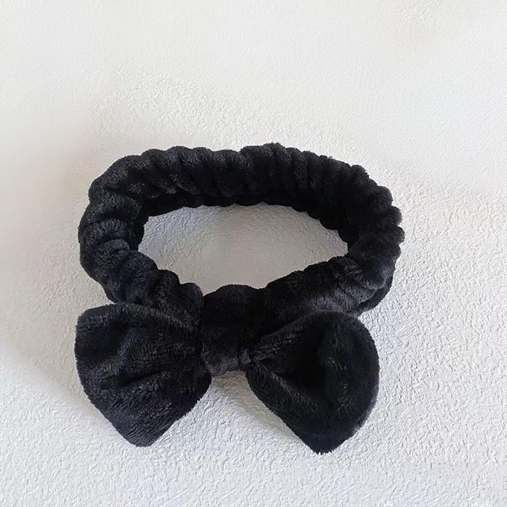 Autumn/Winter Plush Bow Headband Black