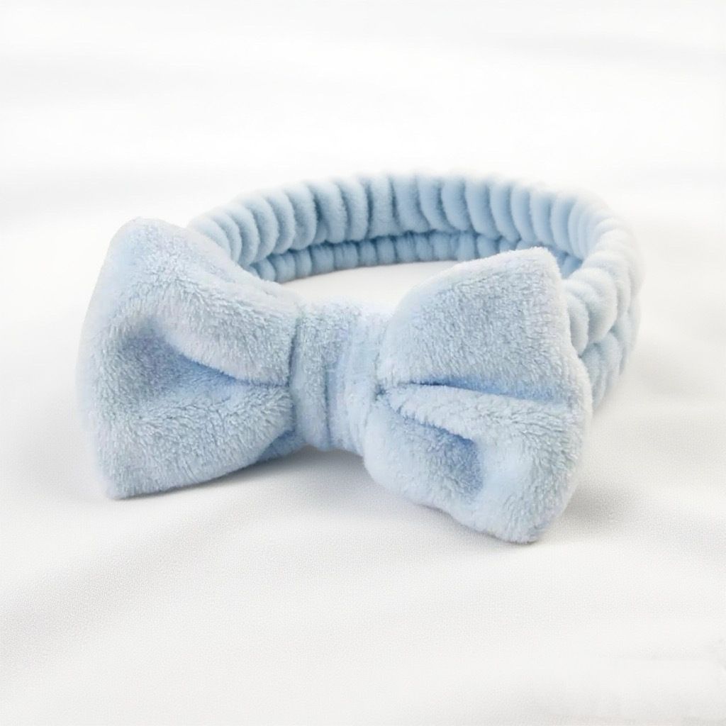 Autumn/Winter Plush Bow Headband Blue