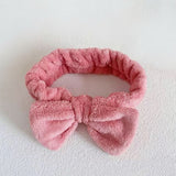 Autumn/Winter Plush Bow Headband Leather Red