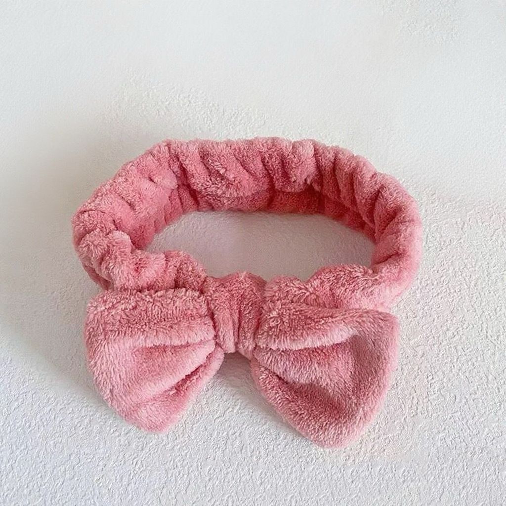Autumn/Winter Plush Bow Headband Leather Red