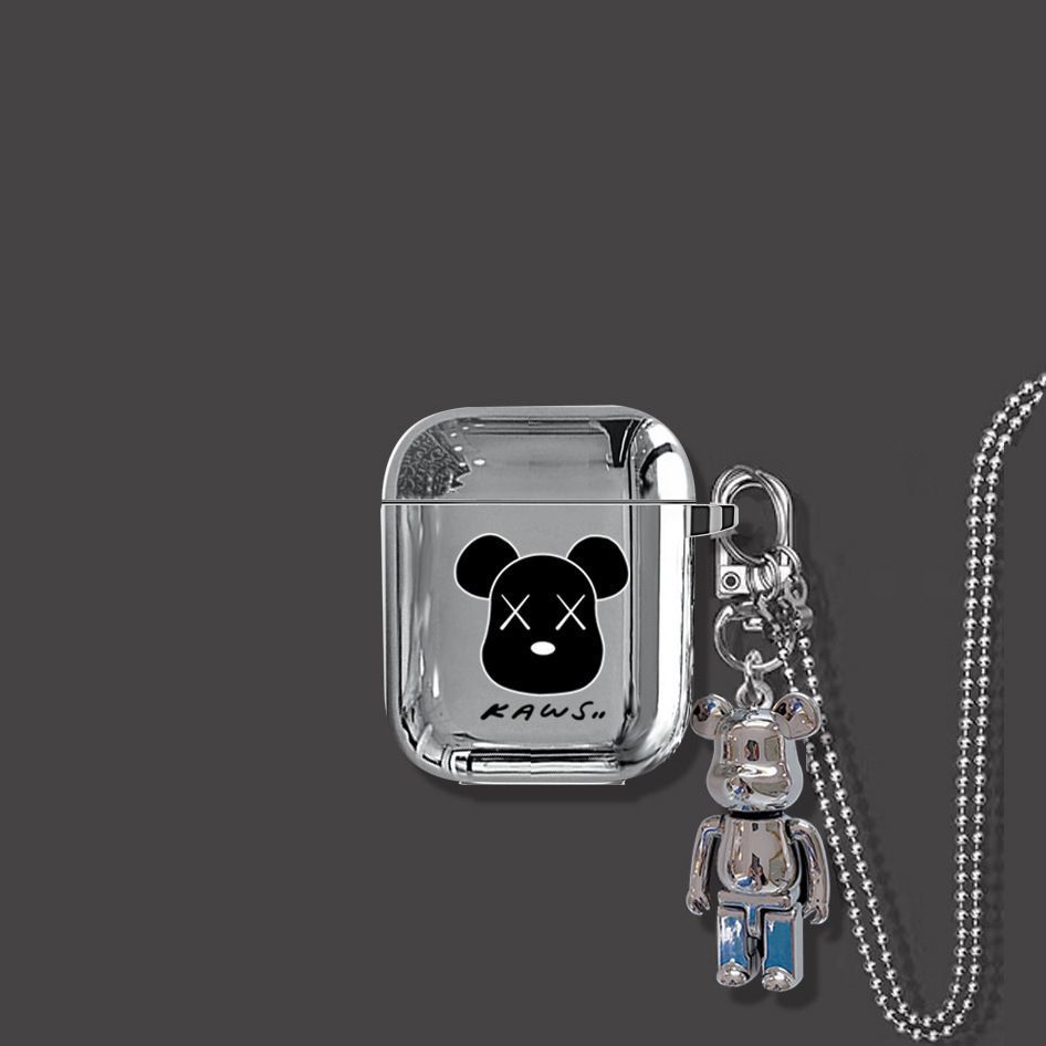 Bear AirPods 1 2 Case+Keyring+Necklace