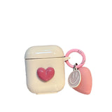 Beige shell + smiling heart pendant AirPods 1/2