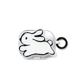 black and white rabbit + Round Ring Apple Airpods1 2