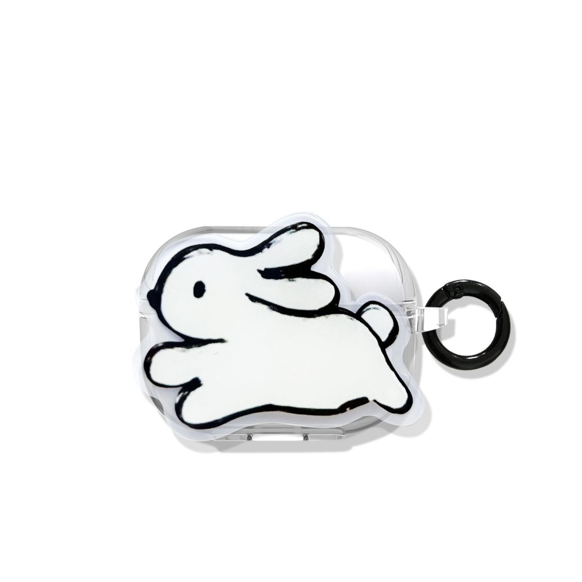 black and white rabbit + Round Ring Apple Airpods1 2