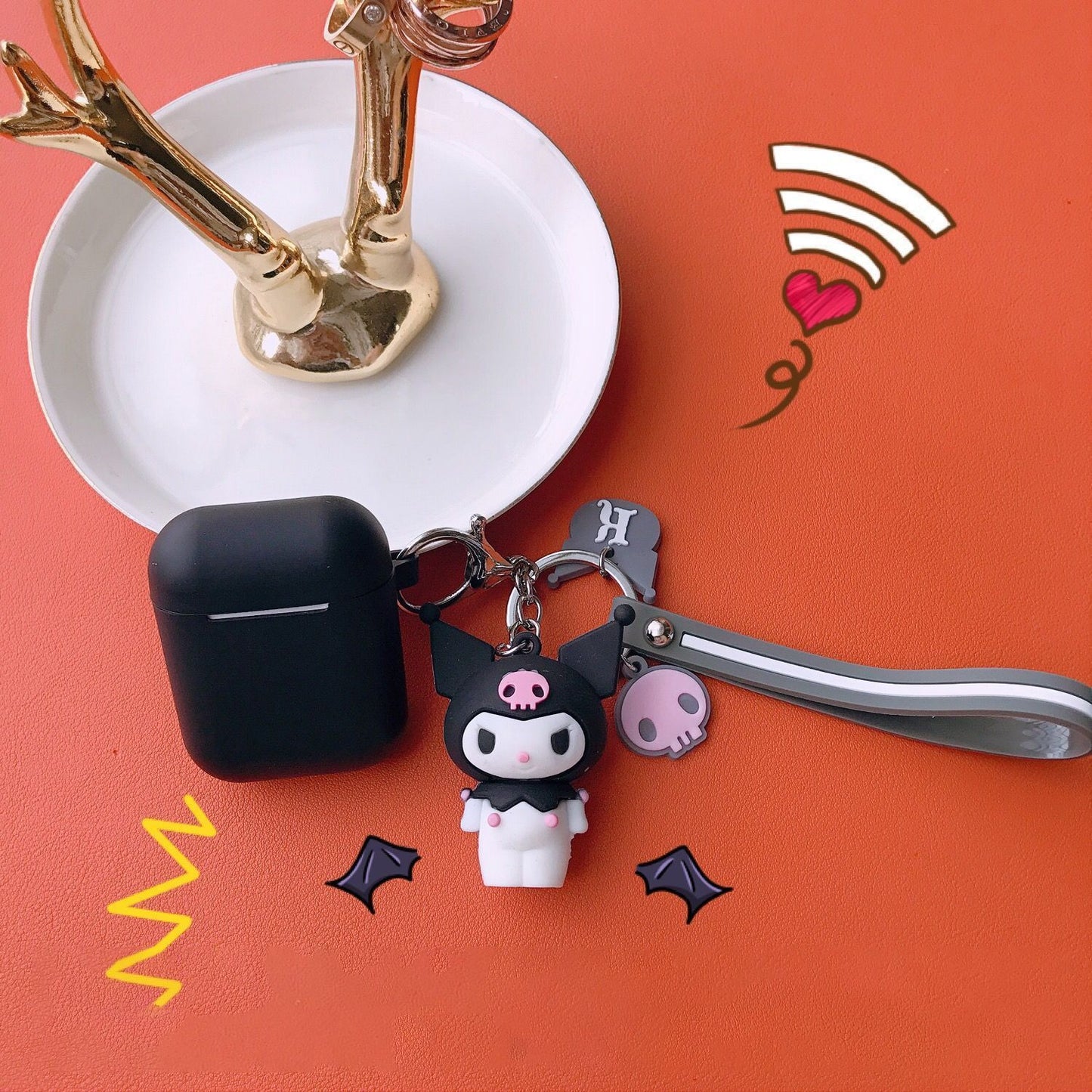 Black set + little devil pendant Apple AirPods 3