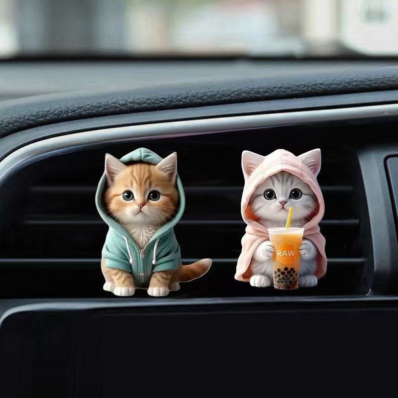 [VentStyle]BlueHoodieKitten+PinkMilkTeaKitten-2-PieceSet