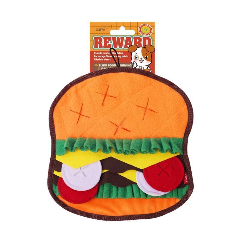 Dog Snuffle Mat for Foraging and Enrichment hamburger