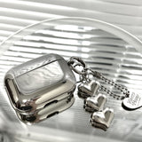 Electroplated solid color shell + 3 heart pendants AirPods 4