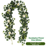 Eucalyptus with Flowers - 72 Heads-white