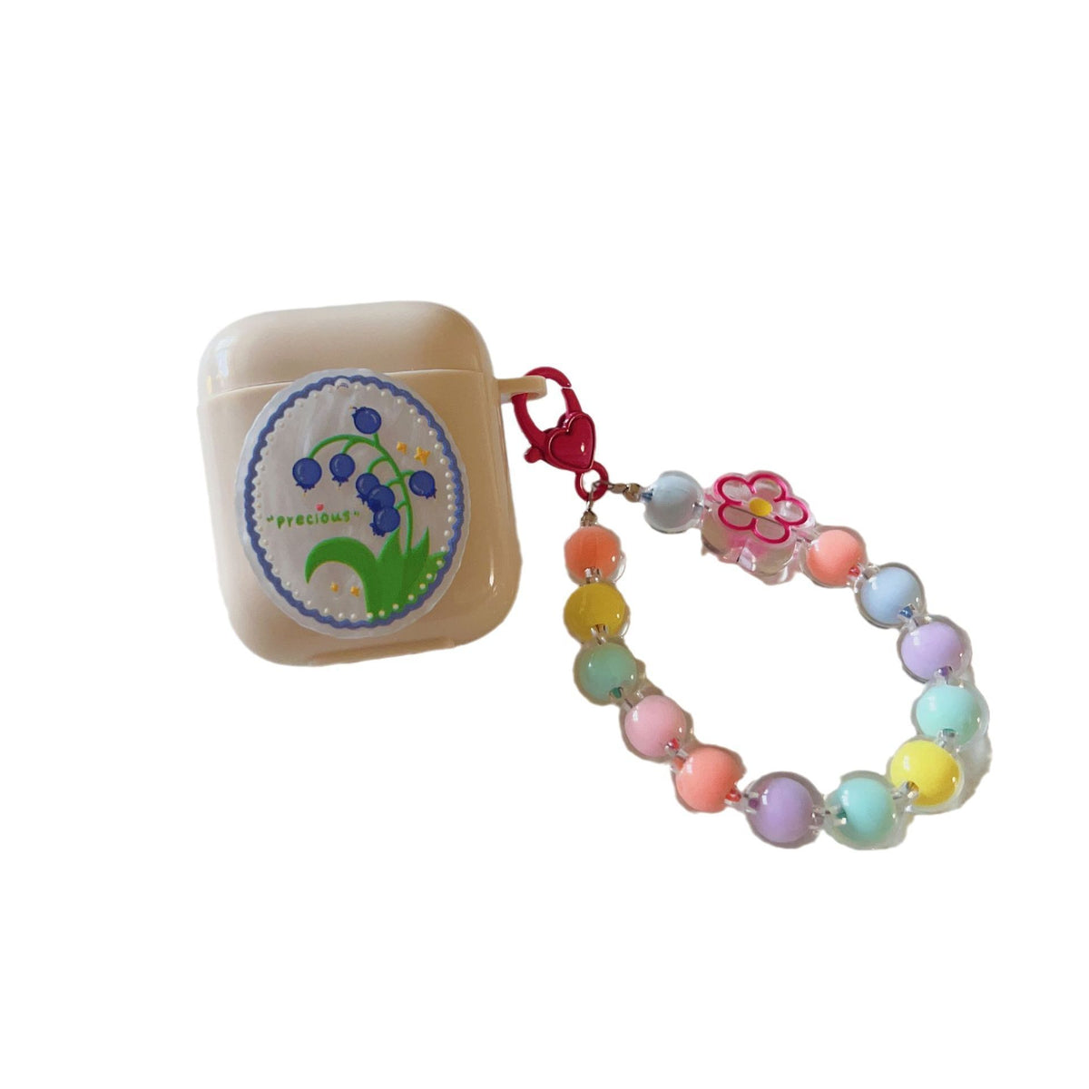 Floral patches+off-white base shell+colorful bracelet Apple AirPods 3