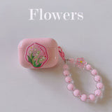 Floral patches + pink base shell + pink bracelet Apple AirPods Pro 2