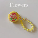 Floral patches + yellow base shell + yellow bracelet AirPods Pro 2