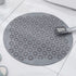 Gray Round Non-Slip Massage Bath Mat 55×55cm
