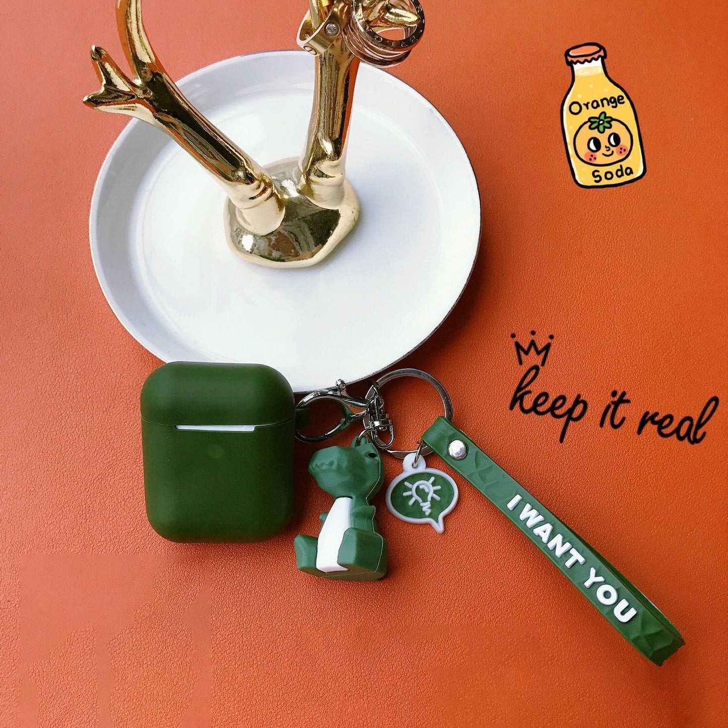 Green set + geometric dinosaurs Apple AirPods 3