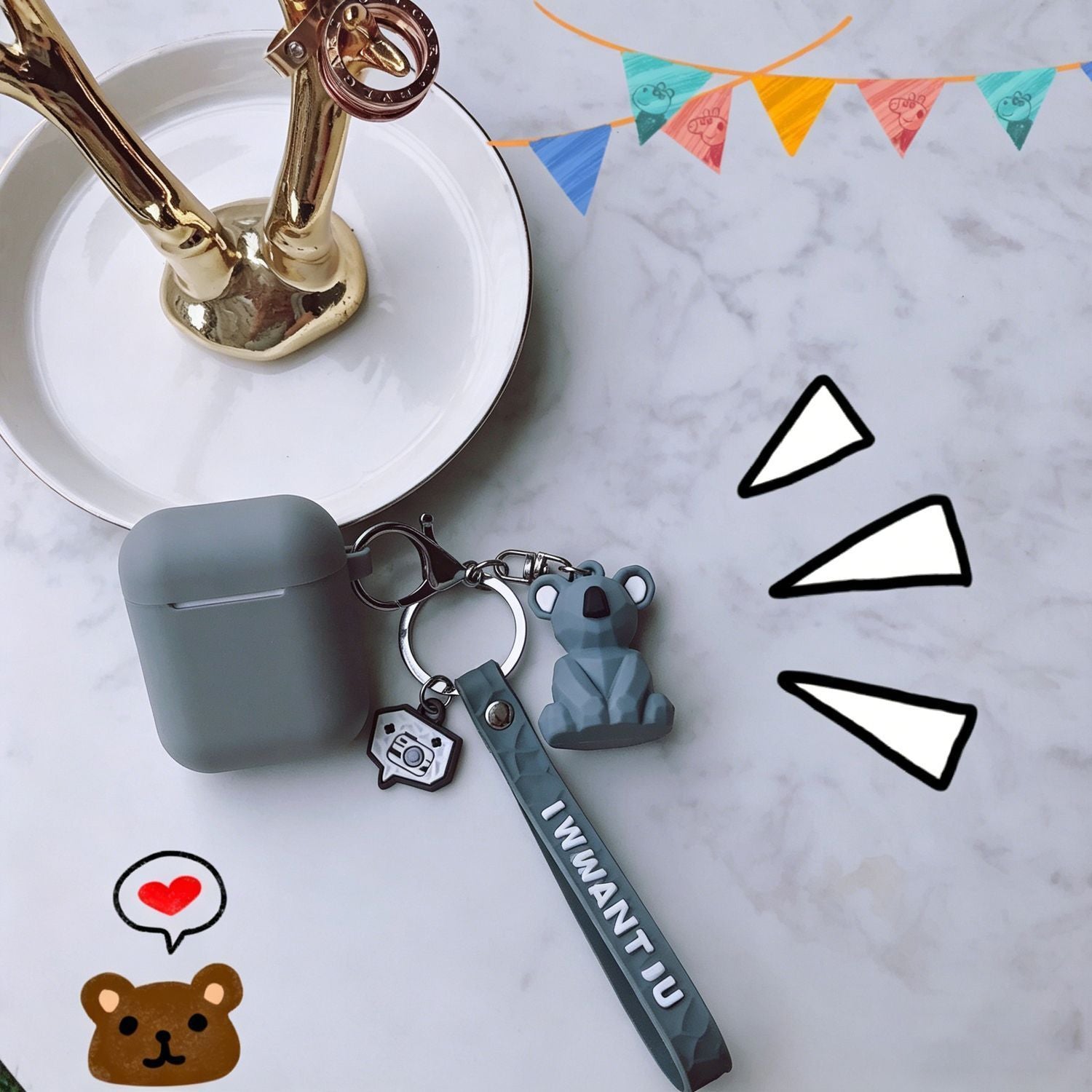 Grey set + Geometric Koala Apple AirPods 3