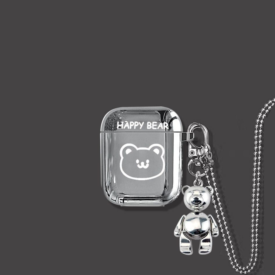 HAPPY Bear AirPods 1 2 Case+Keyring+Necklace