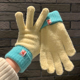 Knit Gloves Cream Yellow