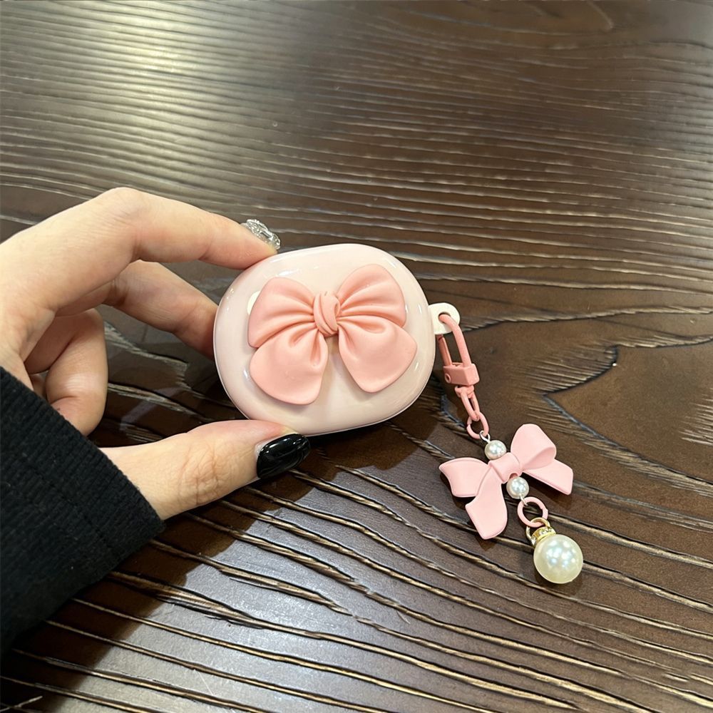 Large Pink Bow [Pink Shell] + Bow Keychain AirPods 3