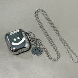 Laser Engraved Smiley + Matching Keychain + Necklace AirPods 3