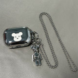 Laser Engraved XX Bear + Matching Keychain + Necklace AirPods 2