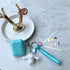 light blue case + white big ear dog pendant Apple AirPods pro