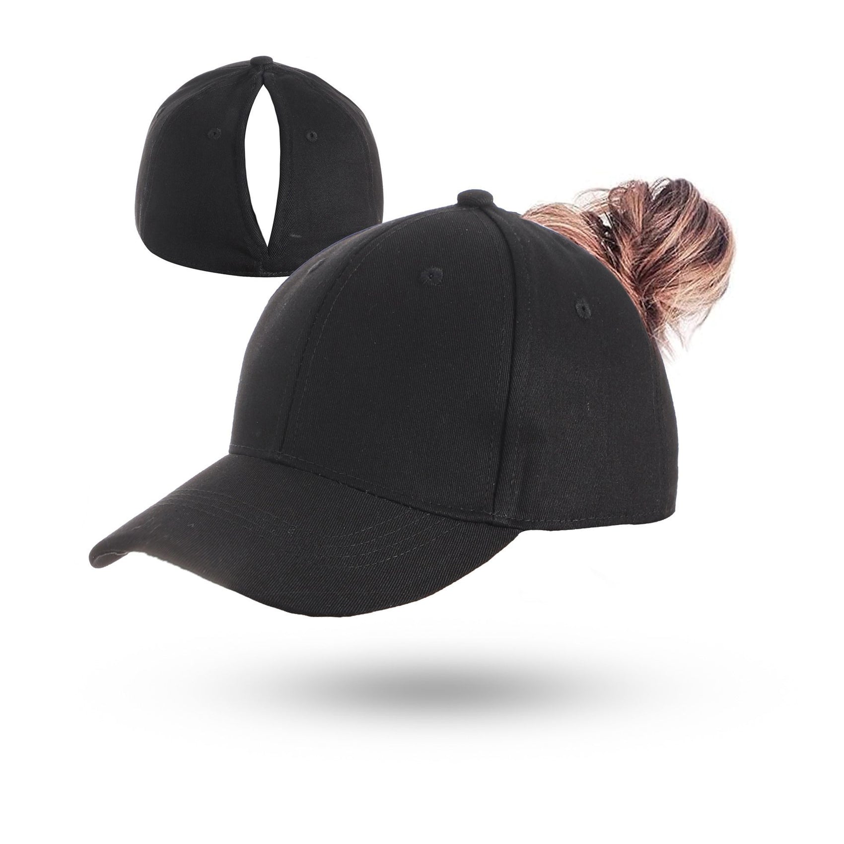 Magnetic Ponytail Cap Black