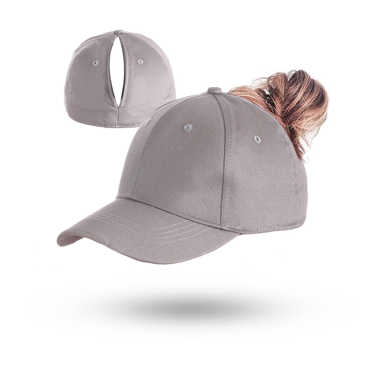 Magnetic Ponytail Cap Grey