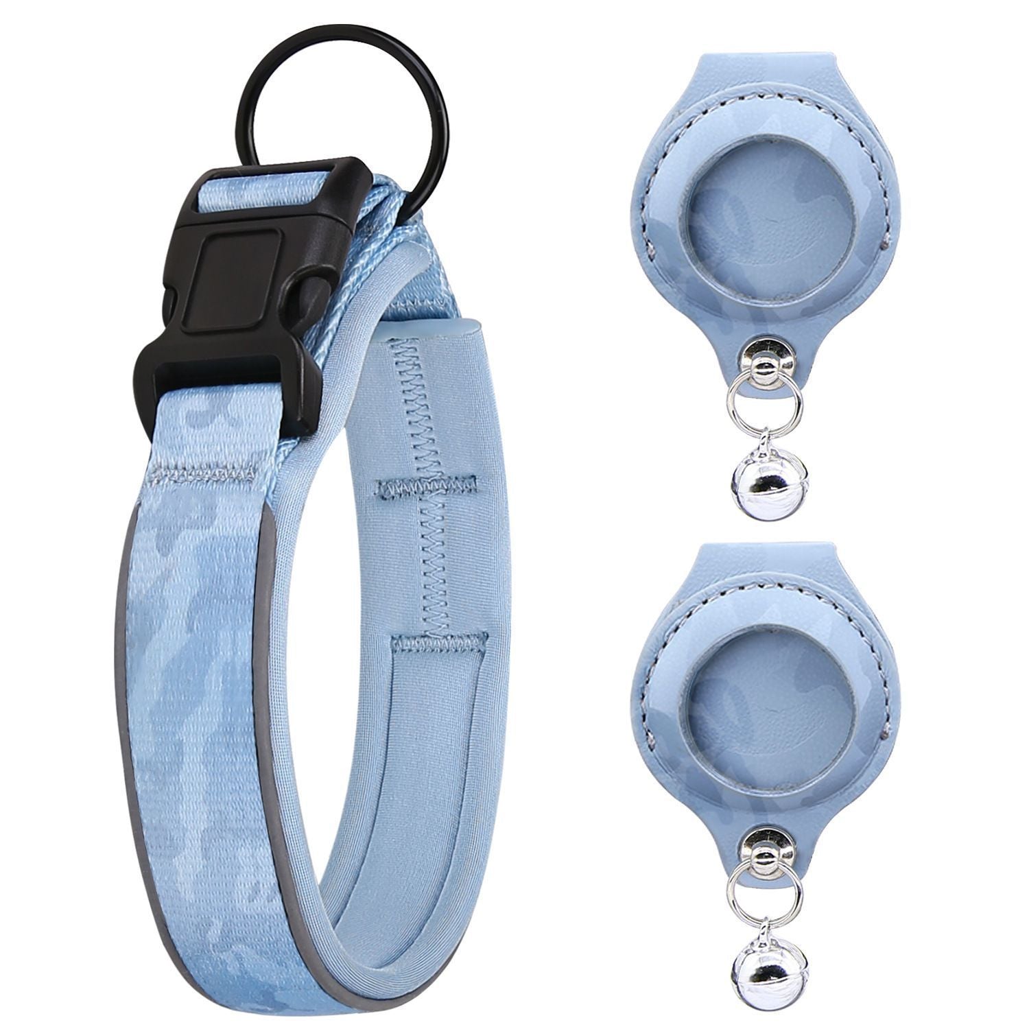 Pet positioning collar-Camo Blue 1Pair2-M-without locator