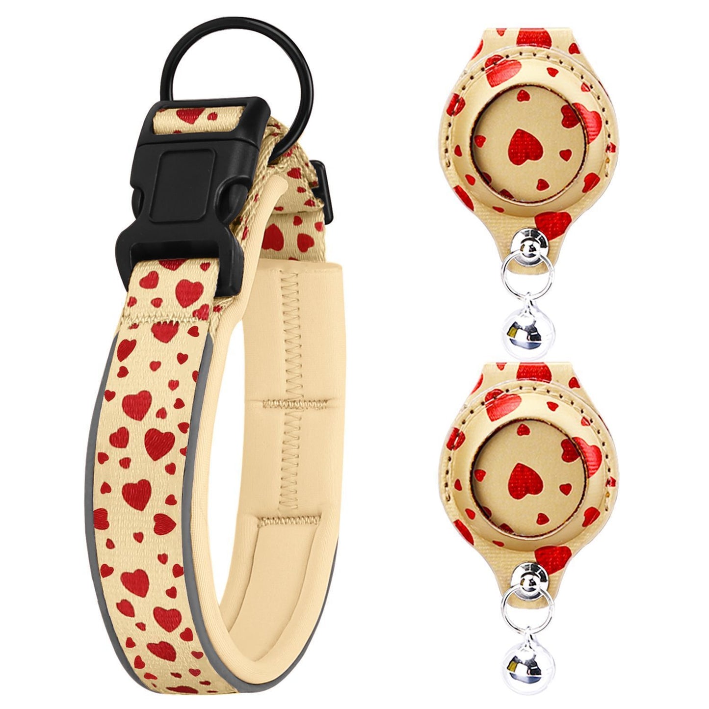 Pet positioning collar-Heart Yellow 1Pair2-XL-without locator