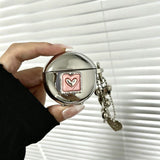 Pink Framed Heart Plated Case + 3 Heart Pendants AirPods 2