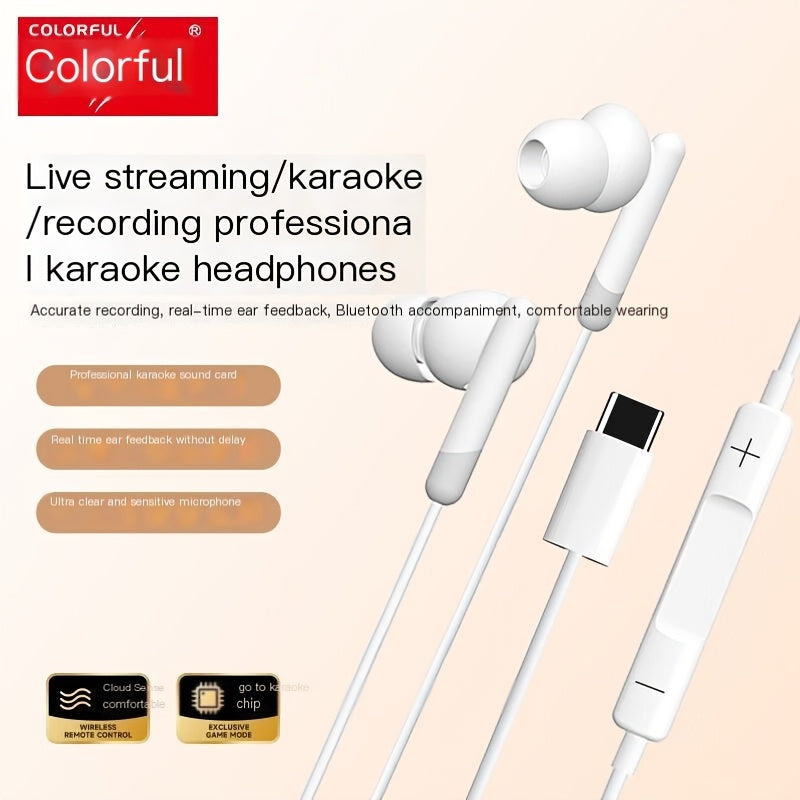 Colorful QK01 Wired karaoke headphones-White