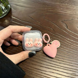 Rabbit Clear Case + Pink Heart Keychain