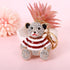 Red Stripe Crystal Bear Keychain Cute Alloy Keyring Gift 2-Pack