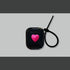 Rose Red Heart on Black Case + Black Wrist Strap AirPods 1/2