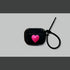 Rose Red Heart on Black Case + Black Wrist Strap AirPods Pro 2