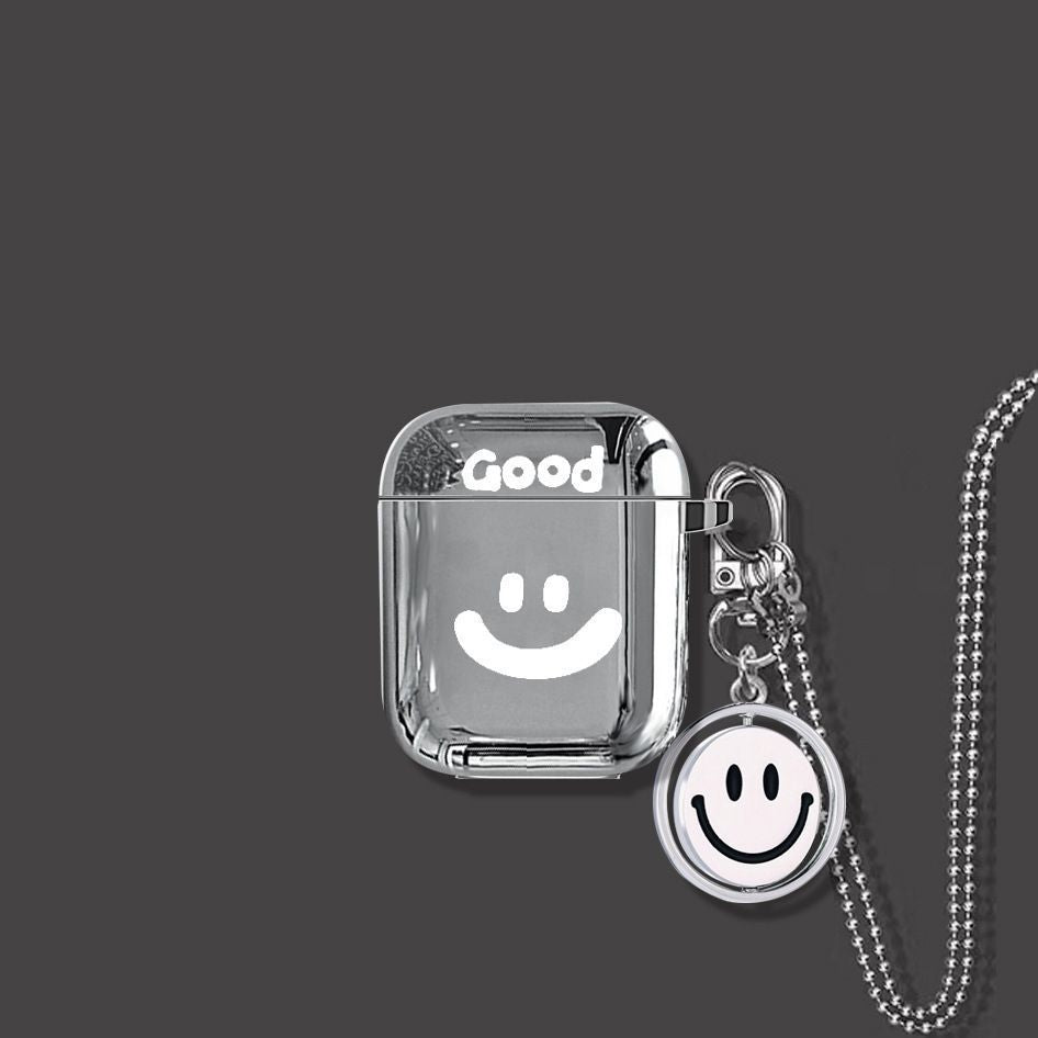 Smiley Face AirPods 1 2 Case+Keyring+Necklace