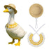 Straw Hat And Yellow Lace Bib